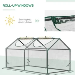 Drivhus^Rootz Drivhus - Folie Drivhus Med Vindue - PVC Drivhus - Tomat Hus - Kold Ramme - Gennemsigtig - 120 x 60 x 60 cm