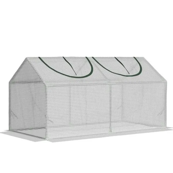 Drivhus^Rootz Drivhus - Folie Drivhus Med Vindue - PE Drivhus - Tomathus - Kold Ramme - Hvid - 120 x 60 x 60 cm