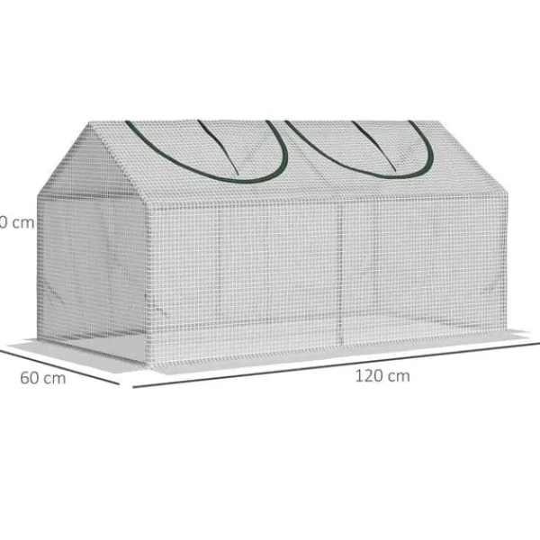 Drivhus^Rootz Drivhus - Folie Drivhus Med Vindue - PE Drivhus - Tomathus - Kold Ramme - Hvid - 120 x 60 x 60 cm
