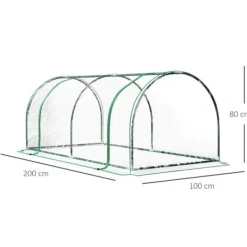 Best Rootz Drivhus - Poly Drivhus - Tunnel Drivhus - Kold Ramme - Plantehus - 200 x 100 x 80 cm Drivhus