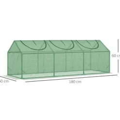 Outlet Rootz Drivhus - Vejrbestandig - Rullevinduer - Grøn - 180cm x 60cm x 60cm Drivhus