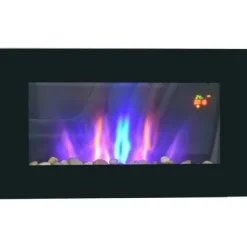 Clearance Rootz elektrisk pejs - Indendørs varmelegeme - Vægmonteret brandskærm - Sikker og stilfuld - 72,5W x 11,5D x 40H cm Pejse