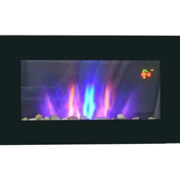 Clearance Rootz elektrisk pejs - Indendørs varmelegeme - Vægmonteret brandskærm - Sikker og stilfuld - 72,5W x 11,5D x 40H cm Pejse