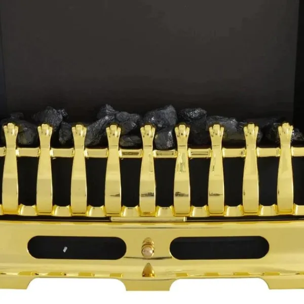 Pejse^Rootz Elektrisk Pejs - Pejs - El Pejseovn - Pejseovn - Fritstående - Pejsflamme - 1000/2000W - Guld - 48,2 X 18,5 X 59,2 Cm