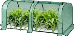 Sale Rootz Film Drivhus - Plantehus - Tomathus - UV resistent - 130cm x 60cm x 50cm - Hele året rundt - Hvid/grøn Drivhus