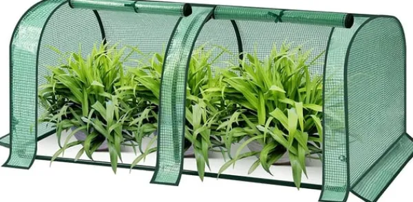 Sale Rootz Film Drivhus - Plantehus - Tomathus - UV resistent - 130cm x 60cm x 50cm - Hele året rundt - Hvid/grøn Drivhus