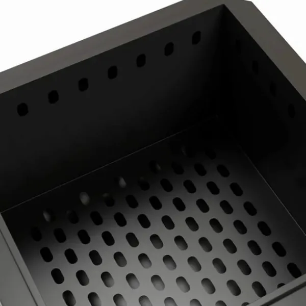 Pejse^Rootz Fire Pit - Inklusiv poker - Ildtønde - Robust konstruktion - Metal og rustfrit stål - Sort - 48L x 48W x 41H cm