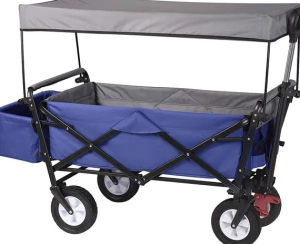 Haveværktøj^Rootz Foldbar Håndvogn - Brugsvogn - Havevogn - Holdbar konstruktion - Kraftig lastkapacitet - Nem opbevaring - 120 cm x 51 cm x 93 cm