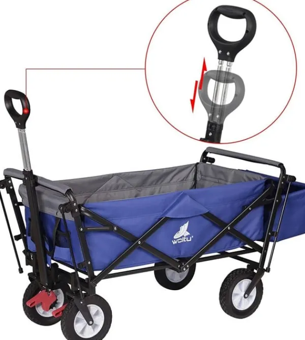 Haveværktøj^Rootz Foldbar Håndvogn - Brugsvogn - Havevogn - Holdbar konstruktion - Kraftig lastkapacitet - Nem opbevaring - 120 cm x 51 cm x 93 cm