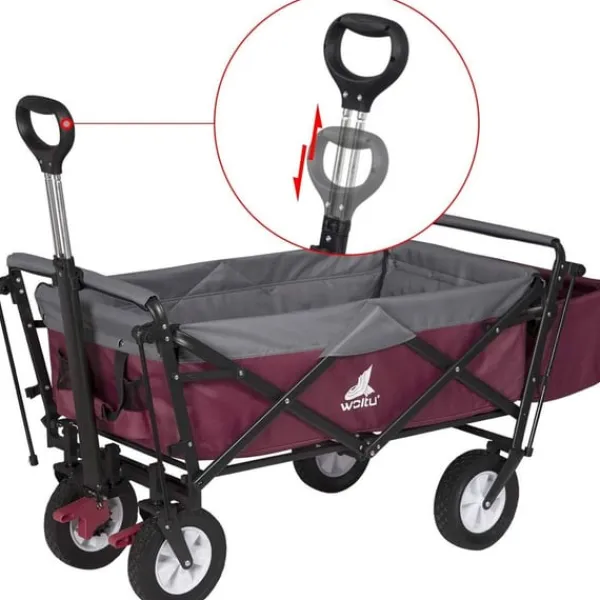Clearance Rootz foldbar håndvogn med tag - Brugsvogn - Havevogn - Holdbar 600D polyester - Nem opbevaring - Kraftig 80 kg Kapacitet - 120 cm x 51 cm x 93 cm Haveværktøj