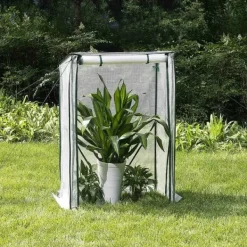Drivhus^Rootz Folie Drivhus - Bærbart Plantehus - Tomathus - Pulverlakeret stål - UV-resistent PVC - 100 cm x 50 cm x 150/136 cm