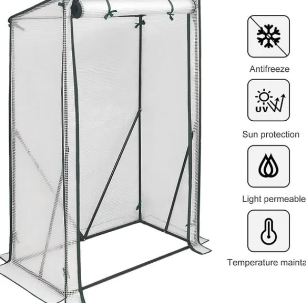 Drivhus^Rootz Folie Drivhus - Bærbart Plantehus - Tomathus - Pulverlakeret stål - UV-resistent PVC - 100 cm x 50 cm x 150/136 cm