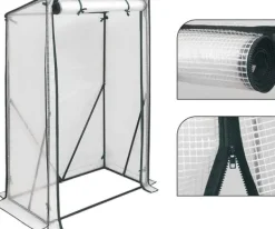 Drivhus^Rootz Folie Drivhus - Bærbart Plantehus - Tomathus - Pulverlakeret stål - UV-resistent PVC - 100 cm x 50 cm x 150/136 cm