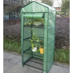 Discount Rootz Folie Drivhus 2/3 Etager - Lille Drivhus - Tomathus - Plantebeskytter - 69cm x 49cm x 158cm - 140g/m2 PE Mesh Drivhus