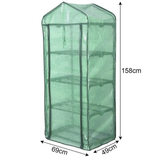 Discount Rootz Folie Drivhus 2/3 Etager - Lille Drivhus - Tomathus - Plantebeskytter - 69cm x 49cm x 158cm - 140g/m2 PE Mesh Drivhus
