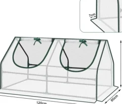 Clearance Rootz Folie Drivhus - Have Shelter - Mini Plant House - Stålramme - Vandtæt film - 120cm x 60cm x 60cm Drivhus