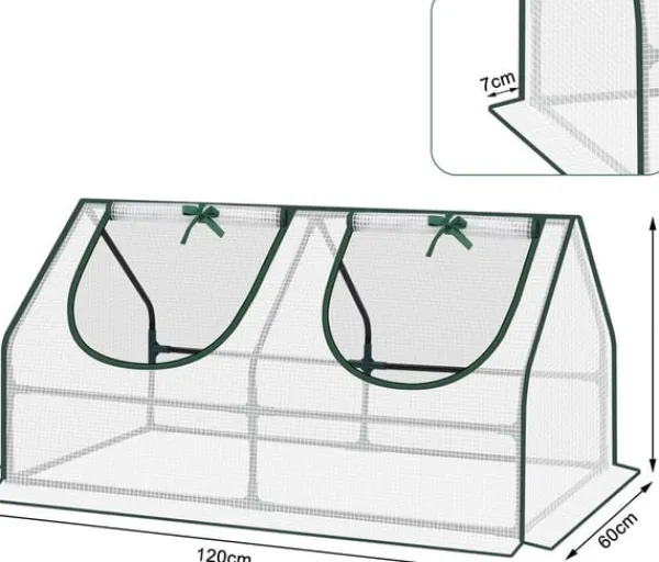 Clearance Rootz Folie Drivhus - Have Shelter - Mini Plant House - Stålramme - Vandtæt film - 120cm x 60cm x 60cm Drivhus