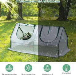 Clearance Rootz Folie Drivhus - Have Shelter - Mini Plant House - Stålramme - Vandtæt film - 120cm x 60cm x 60cm Drivhus