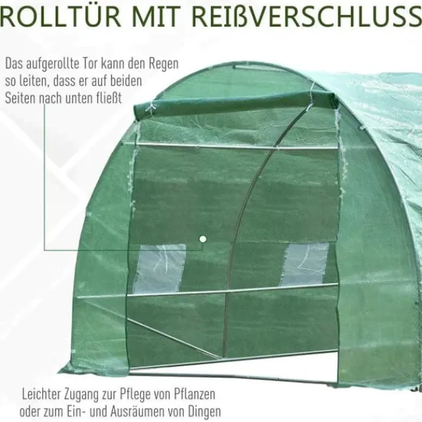 Sale Rootz Folie Drivhus - Tomat Drivhus - Tunnel Kold Ramme - Drivhus - Tomat Folie Drivhus - Grøn - 590 X 300 X 200 CM Drivhus