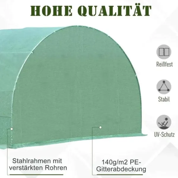 Sale Rootz Folie Drivhus - Tomat Drivhus - Tunnel Kold Ramme - Drivhus - Tomat Folie Drivhus - Grøn - 590 X 300 X 200 CM Drivhus