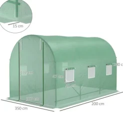Best Rootz Folie Drivhus - Tomat Drivhus - Drivhus - Grøn - 350 X 200 X 200 CM Drivhus