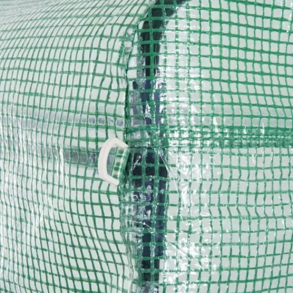 Drivhus^Rootz Folie Drivhus - Walk-in - Guy Ropes - Mesh vindue - Metalramme - Alvaniseret stål - PE plast - Grøn - 3,97L x 3W x 2H m