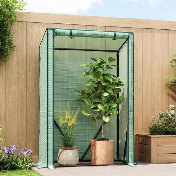 Clearance Rootz Folie Greenhouse - Plant Shelter - Vejrbeskyttelse - UV -resistent - Steel & Pe Tarpaulin - 100x50x150/132 cm Drivhus