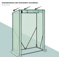 Clearance Rootz Folie Greenhouse - Plant Shelter - Vejrbeskyttelse - UV -resistent - Steel & Pe Tarpaulin - 100x50x150/132 cm Drivhus