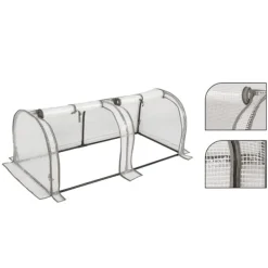 Sale Rootz Foliengewächshaus - Drivhus - Plantebeskytter - Havely - Tomathus - Havebrug - Plantehaven - Hvid - 26,4 x 8,6 x 3,9 tommer Drivhus