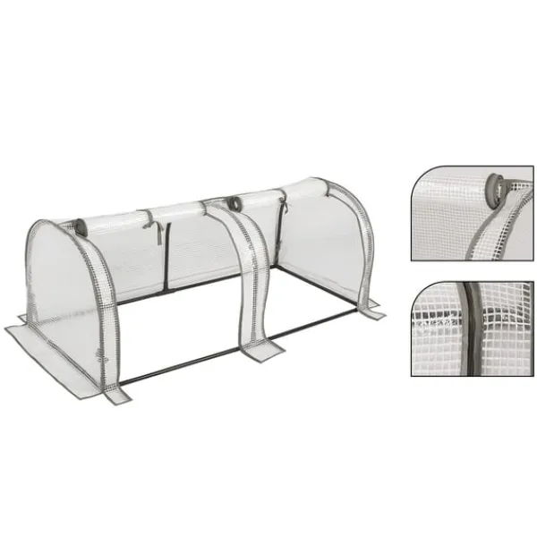 Sale Rootz Foliengewächshaus - Drivhus - Plantebeskytter - Havely - Tomathus - Havebrug - Plantehaven - Hvid - 26,4 x 8,6 x 3,9 tommer Drivhus