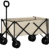 Outlet Rootz Garden Car - Foldbar transportkurv - Resilient Handcart - 100 kg kapacitet - 90 cm x 48 cm x 92 cm - Brun Oxford stof Haveværktøj