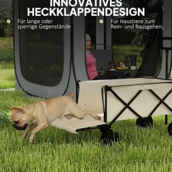 Outlet Rootz Garden Car - Foldbar transportkurv - Resilient Handcart - 100 kg kapacitet - 90 cm x 48 cm x 92 cm - Brun Oxford stof Haveværktøj