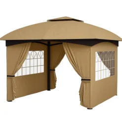 Telte & Lysthuse^Rootz Garden Gazebo 3.4x3.4m - Øltelt - Udendørs husly - UV -beskyttelse - Stålramme - 335L X 335W X 285H cm