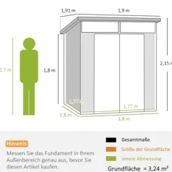 Rootz Garden Shed Bike Shelter - Værktøjsopbevaring - Låselige døre - Holdbar og vejrbestandig - 1,9 m x 1,9 m x 2,15m Skure, Garager & Carports