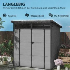 Rootz Garden Shed Bike Shelter - Værktøjsopbevaring - Låselige døre - Holdbar og vejrbestandig - 1,9 m x 1,9 m x 2,15m Skure, Garager & Carports