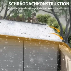 Rootz Garden Shed Bike Shelter - Værktøjsopbevaring - Låselige døre - Holdbar og vejrbestandig - 1,9 m x 1,9 m x 2,15m Skure, Garager & Carports