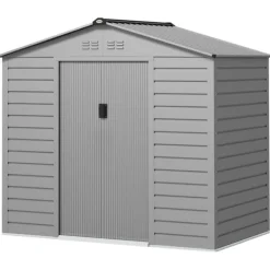 New Rootz Garden Tool Shed - Stålopbevaring - Låsbar opbevaring - Vandtæt og ventileret - 213 cm x 131 cm x 192 cm Skure, Garager & Carports
