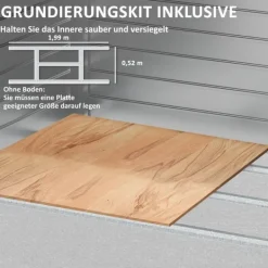 New Rootz Garden Tool Shed - Stålopbevaring - Låsbar opbevaring - Vandtæt og ventileret - 213 cm x 131 cm x 192 cm Skure, Garager & Carports