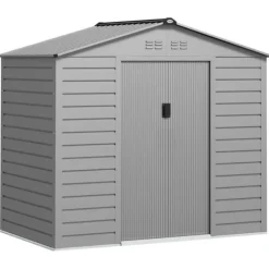 New Rootz Garden Tool Shed - Stålopbevaring - Låsbar opbevaring - Vandtæt og ventileret - 213 cm x 131 cm x 192 cm Skure, Garager & Carports