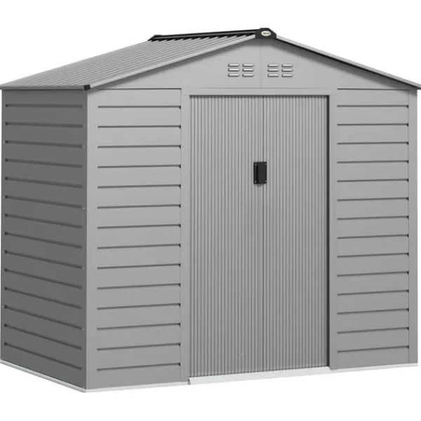 New Rootz Garden Tool Shed - Stålopbevaring - Låsbar opbevaring - Vandtæt og ventileret - 213 cm x 131 cm x 192 cm Skure, Garager & Carports
