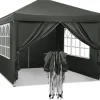 Telte & Lysthuse^Rootz Gazebo Pop-Up telt - Vandtæt Pagoda - Solafskærmning - UV-beskyttelse, Regnbestandig, Nem opsætning - Metal og 210D Oxford-stof - 3 x 3 m Grå