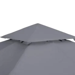 Clearance Rootz Gazebo Udskiftningstag - Udskiftningsbaldakin - Dobbeltlagstag - Pavillontag - Metal - Dybgrå - 300cm x 300co. Telte & Lysthuse