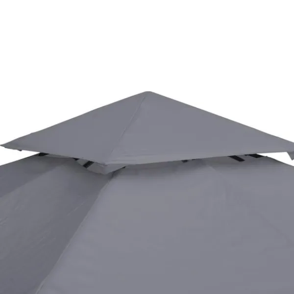 Clearance Rootz Gazebo Udskiftningstag - Udskiftningsbaldakin - Dobbeltlagstag - Pavillontag - Metal - Dybgrå - 300cm x 300co. Telte & Lysthuse