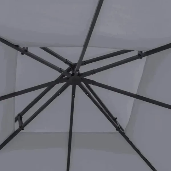 Clearance Rootz Gazebo Udskiftningstag - Udskiftningsbaldakin - Dobbeltlagstag - Pavillontag - Metal - Dybgrå - 300cm x 300co. Telte & Lysthuse