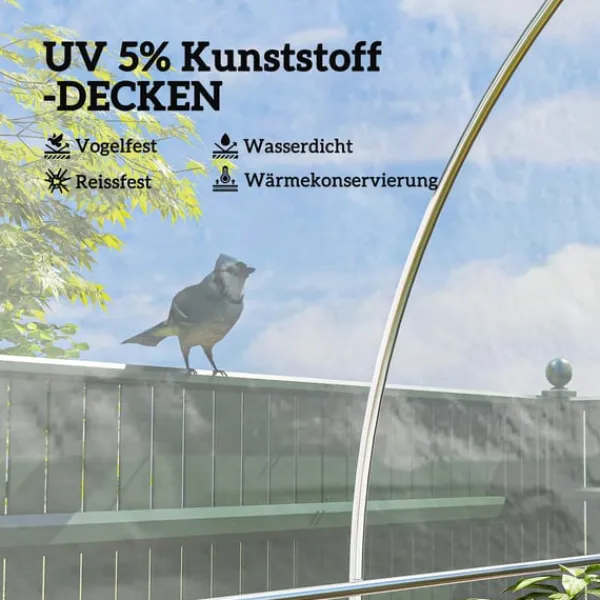 Discount Rootz Greenhouse Cover - Plastic Tarpaulin - Plantedækning - UV -resistent vandtæt - Fremme vækst - 8m x 10m Drivhus