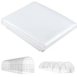 Discount Rootz Greenhouse Cover - Plastic Tarpaulin - Plantedækning - UV -resistent vandtæt - Fremme vækst - 8m x 10m Drivhus