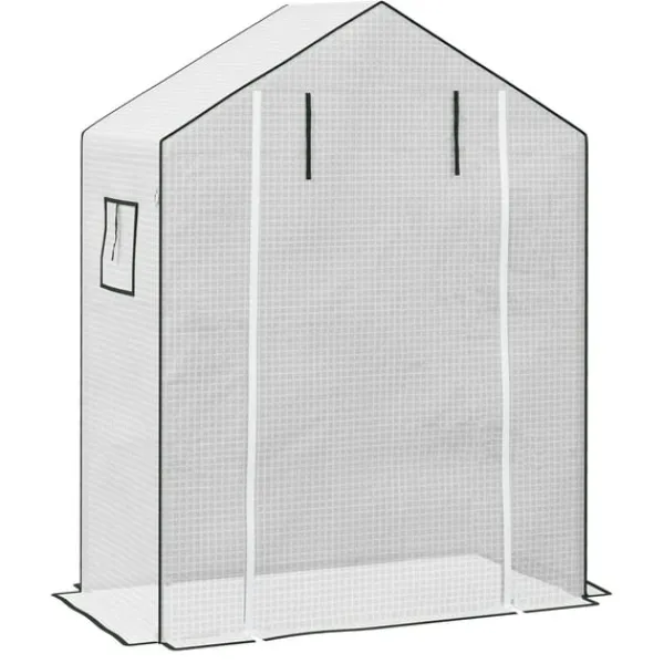 Clearance Rootz Greenhouse Film Cover - UV -beskyttet udskiftning Tarp - Tårebestandig plast - 140x73x190cm hvid Drivhus
