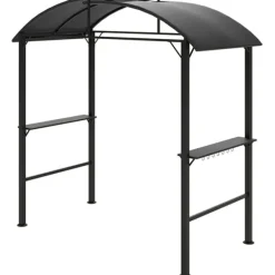 Telte & Lysthuse^Rootz Grill Pavilion - Udendørs husly - BBQ Gazebo - Stålrammer - Solbeskyttelse - 1,1 m x 2,3 m - Grå