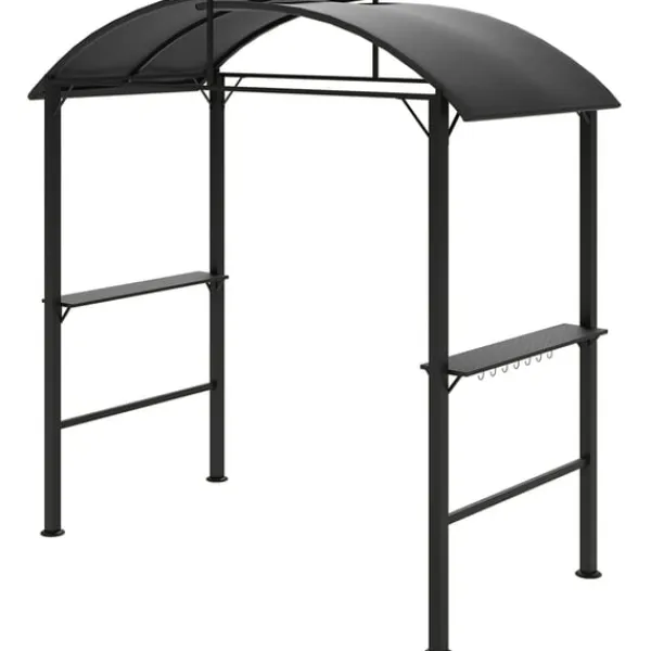 Telte & Lysthuse^Rootz Grill Pavilion - Udendørs husly - BBQ Gazebo - Stålrammer - Solbeskyttelse - 1,1 m x 2,3 m - Grå