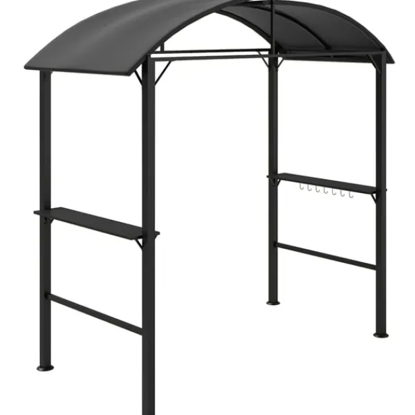 Telte & Lysthuse^Rootz Grill Pavilion - Udendørs husly - BBQ Gazebo - Stålrammer - Solbeskyttelse - 1,1 m x 2,3 m - Grå